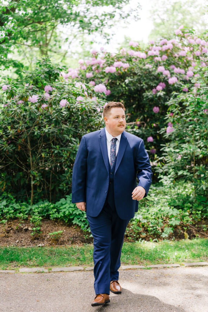 Groom walking at Succop Nature Park  grounds 