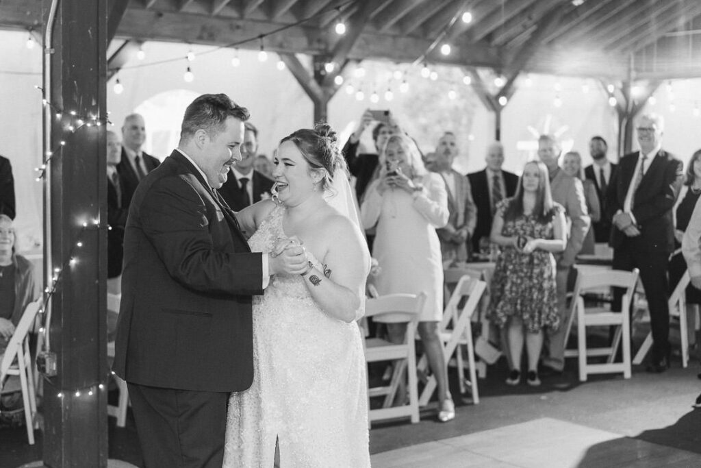 Bride and groom dancing portraits Succop Nature Park